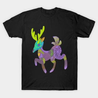 Whimsical Purple Cactus Deer Alebrije T-Shirt